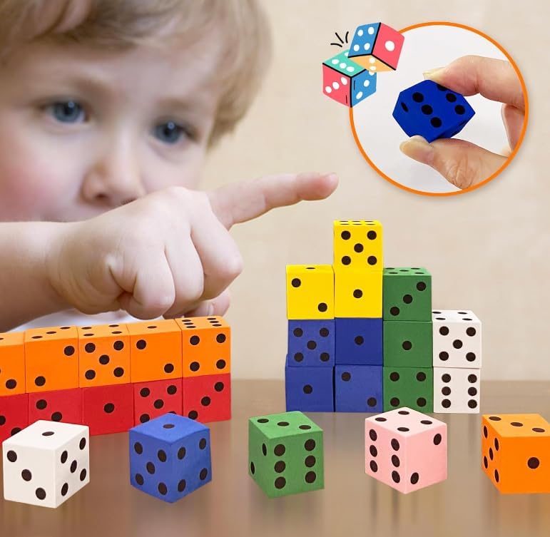 XIPEGPA foam dice 60-piece packaging in seven colors