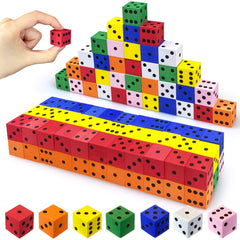 XIPEGPA foam dice close-up showing numbered dots for math practice