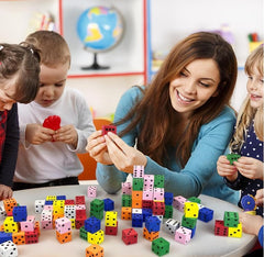 XIPEGPA foam dice being used by kids for educational play