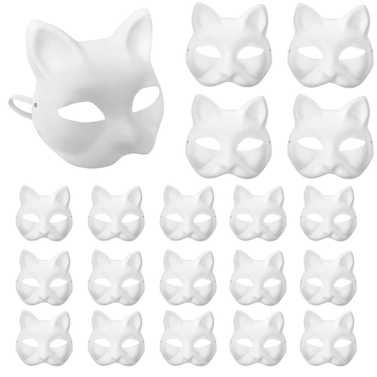 XIPEGPA Therian white cat mask pack provides lightweight masquerade props for easy customization.