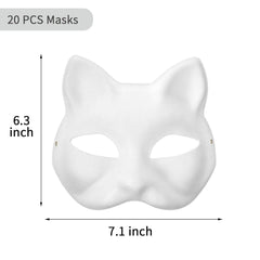 XIPEGPA white paper cat mask for DIY painting, ideal for creative art projects.