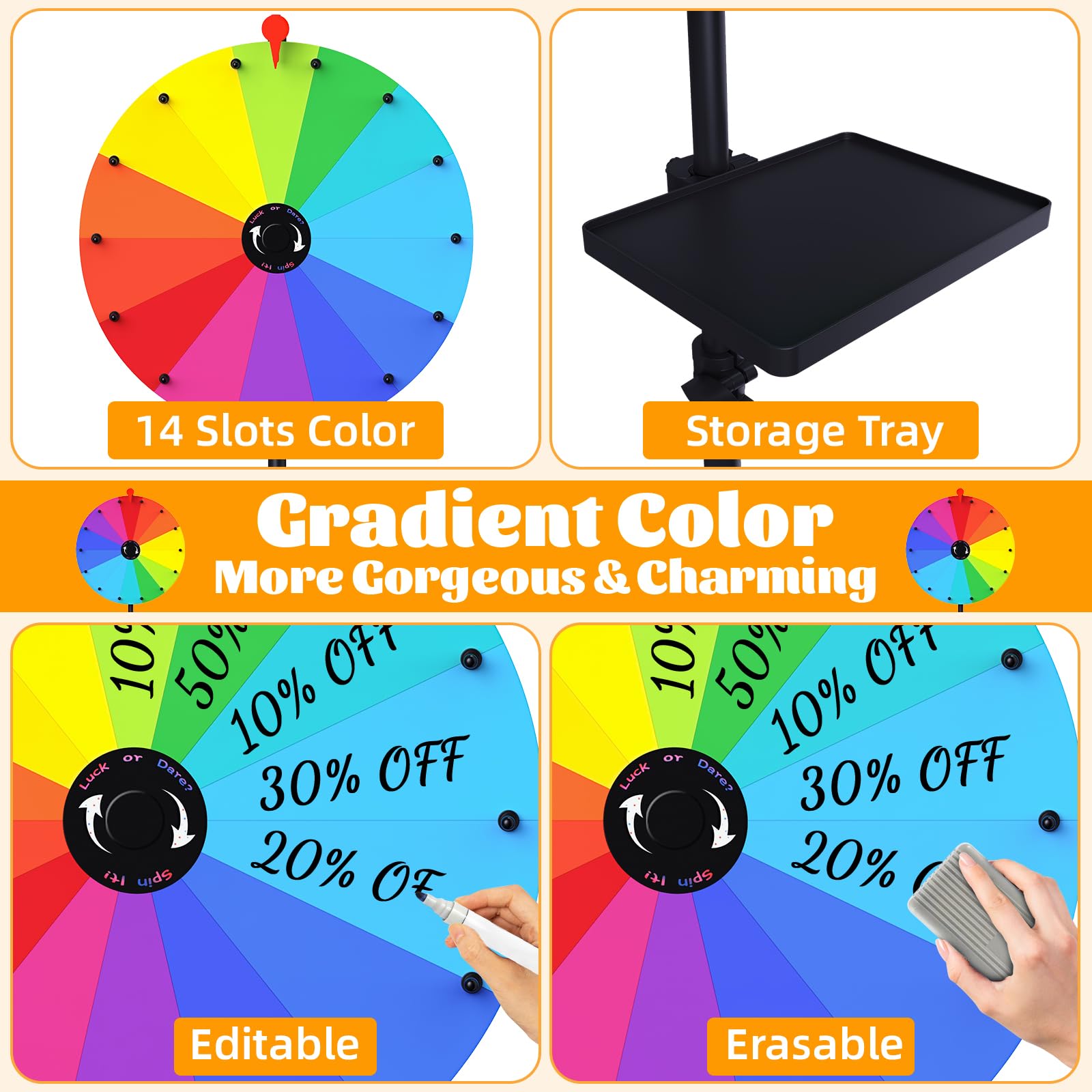 XIPENGKEJI prize wheel color segments boost visibility during spins.