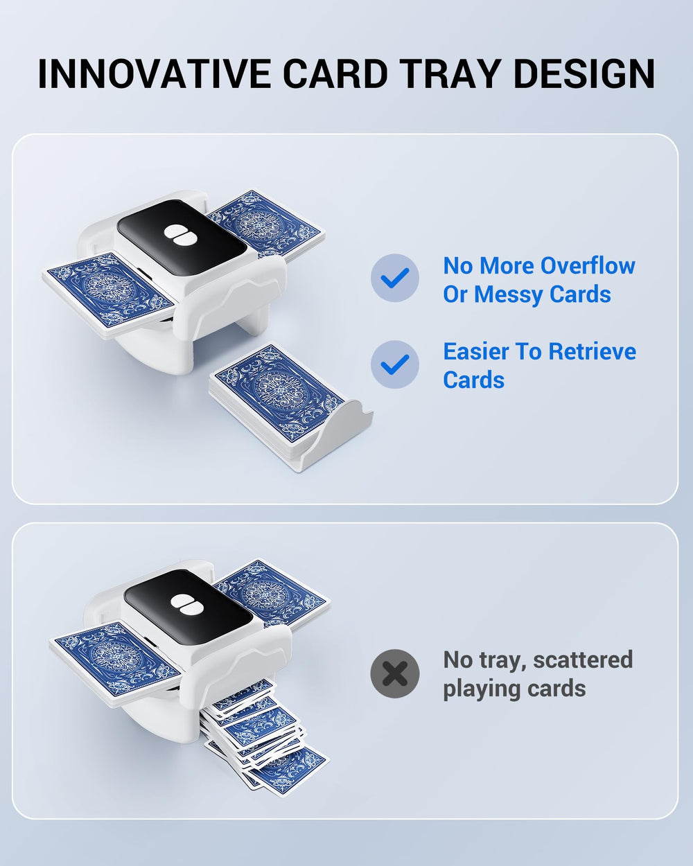 XISZMOG shuffler compatible with 1-2 decks of standard cards.
