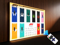 XIU F1 wallboard mount front view driver model secure display for LEGO Speed Champions