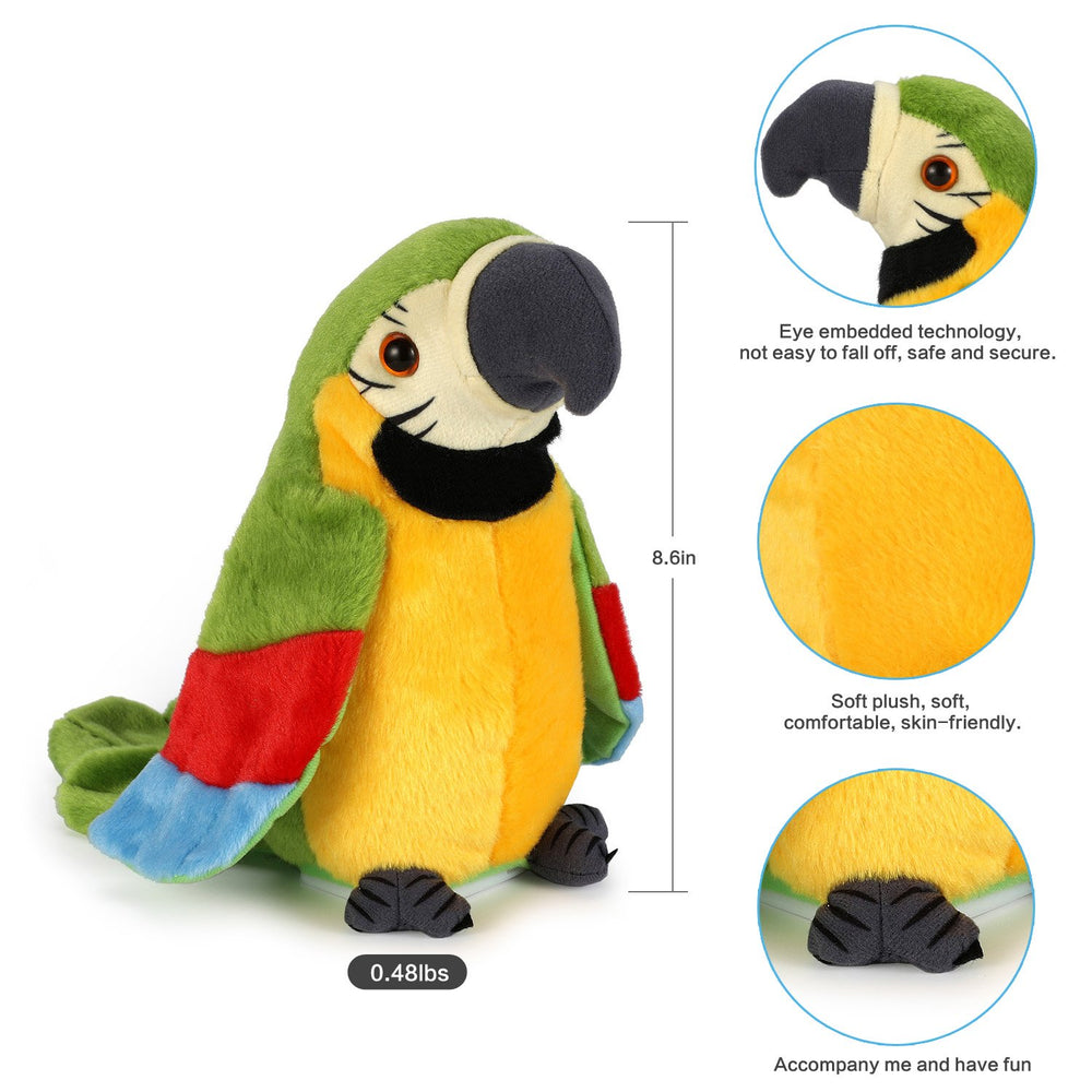 xiulifeifei talking parrot wings flap during interactive play.