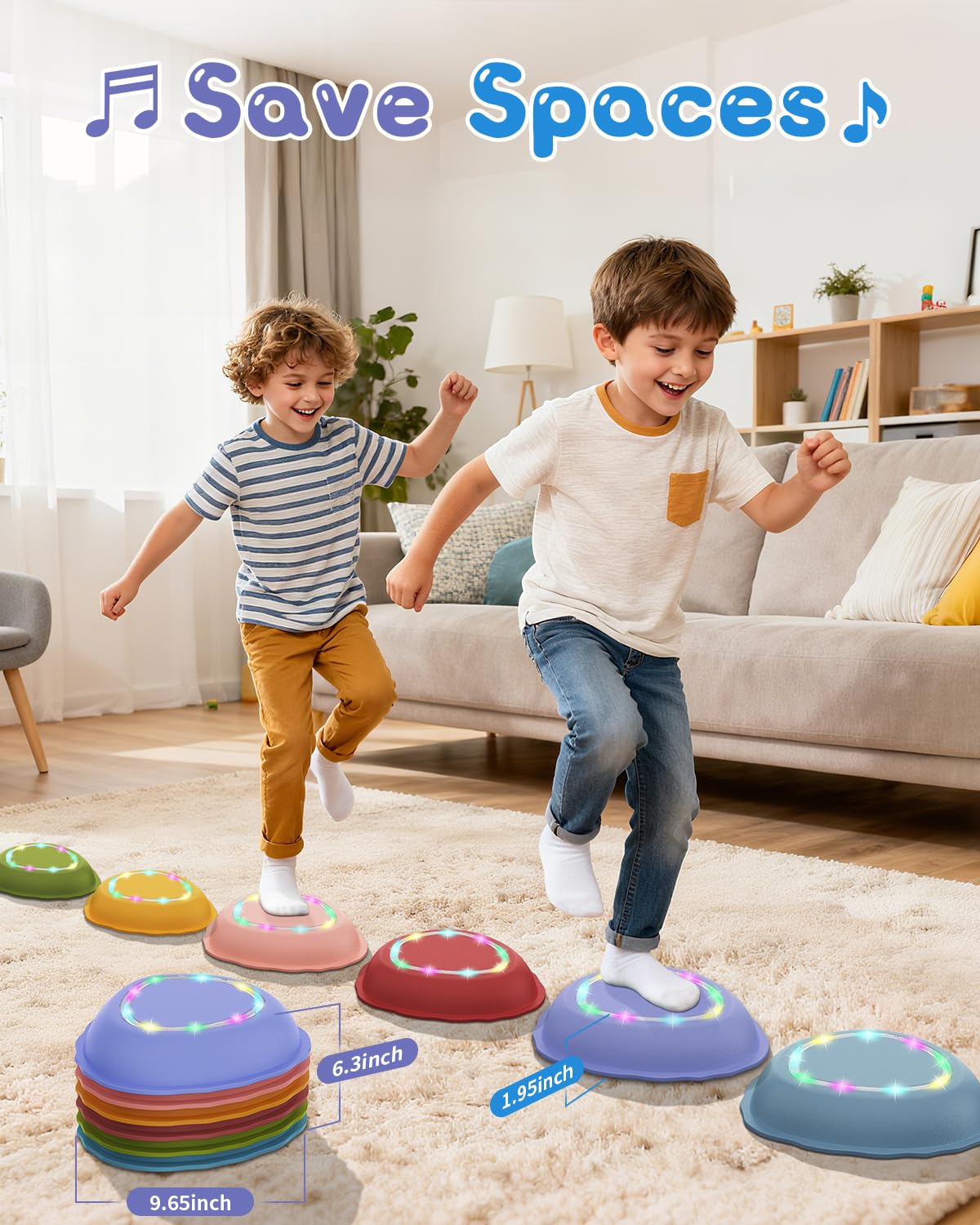 XIUREI stepping stones indoor-outdoor play invite balanced movement and creative exploration