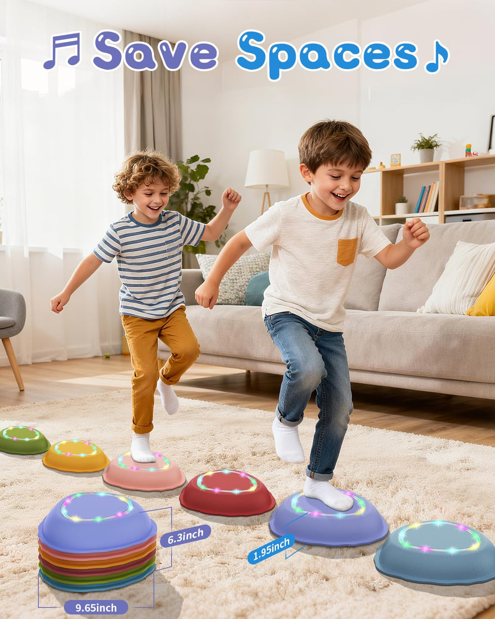 XIUREI stepping stones indoor-outdoor play invite balanced movement and creative exploration