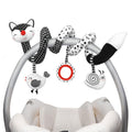 XIXILAND baby spiral plush toy in black and white promotes visual development for newborns.
