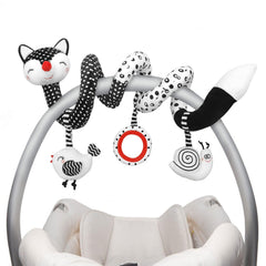 XIXILAND baby spiral plush toy in black and white promotes visual development for newborns.