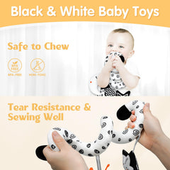 XIXILAND car seat toy with rattle moon invites reaching and discovery.