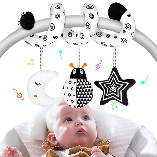 XIXILAND car seat toy with star squeaker boosts baby's auditory exploration.
