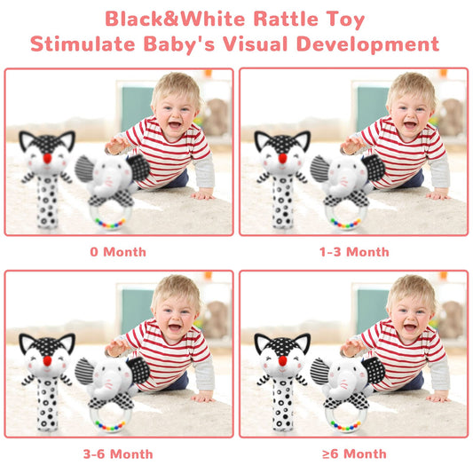 XIXILAND fox rattle squeak toy for gripping and auditory tracking