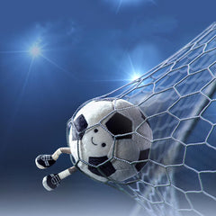 XIYUAN football plush toy size reference showing 13.7 inch length for play planning