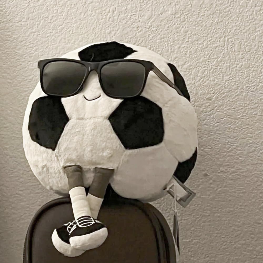 XIYUAN football plush toy foot detail highlighting built-in calves and sporty charm
