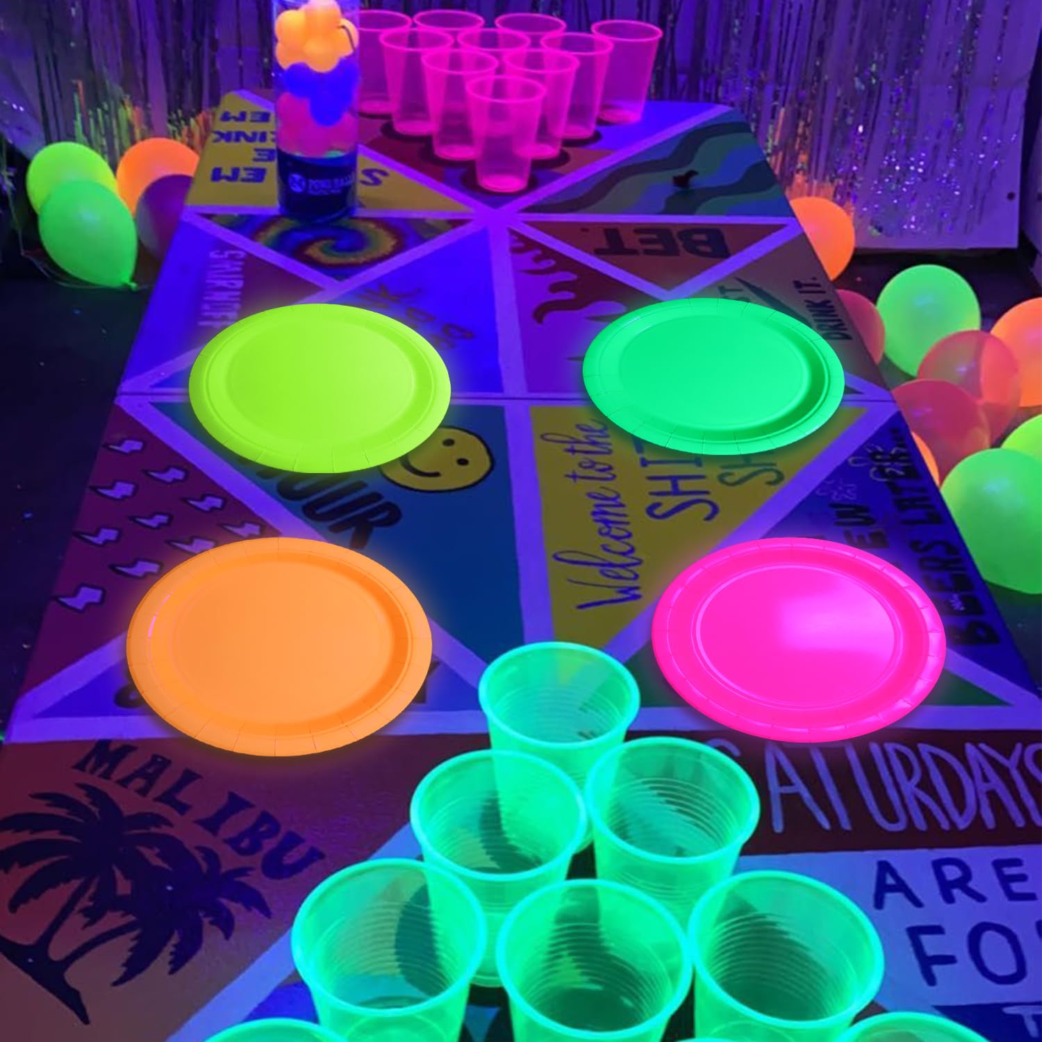 XJLANTTE glow plates green add vivid color to glow party setups