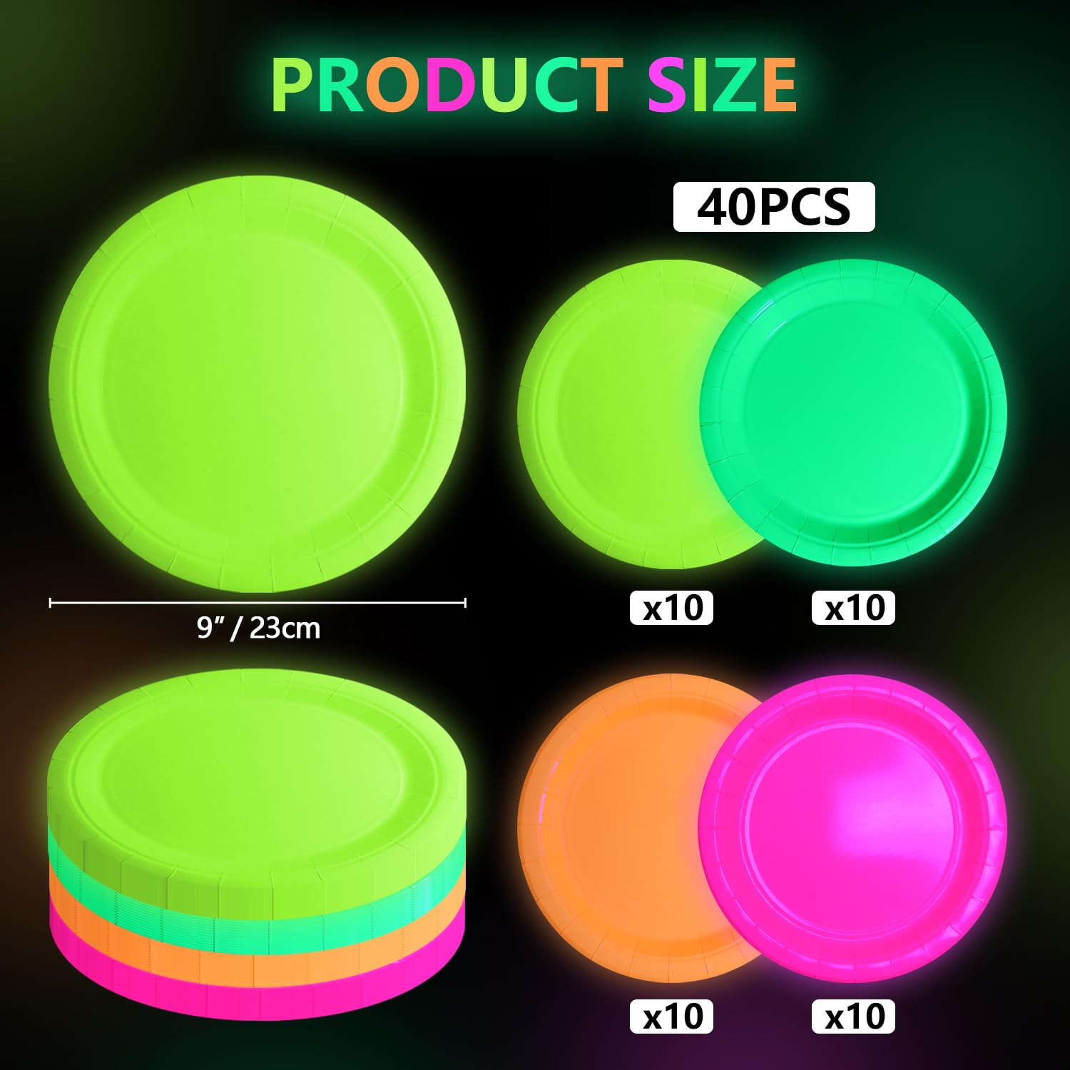 XJLANTTE glow plates pink brighten party tables with bold neon style