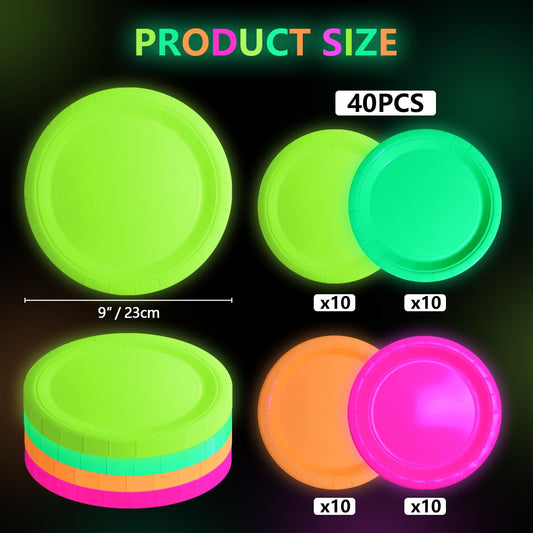 XJLANTTE glow plates pink brighten party tables with bold neon style