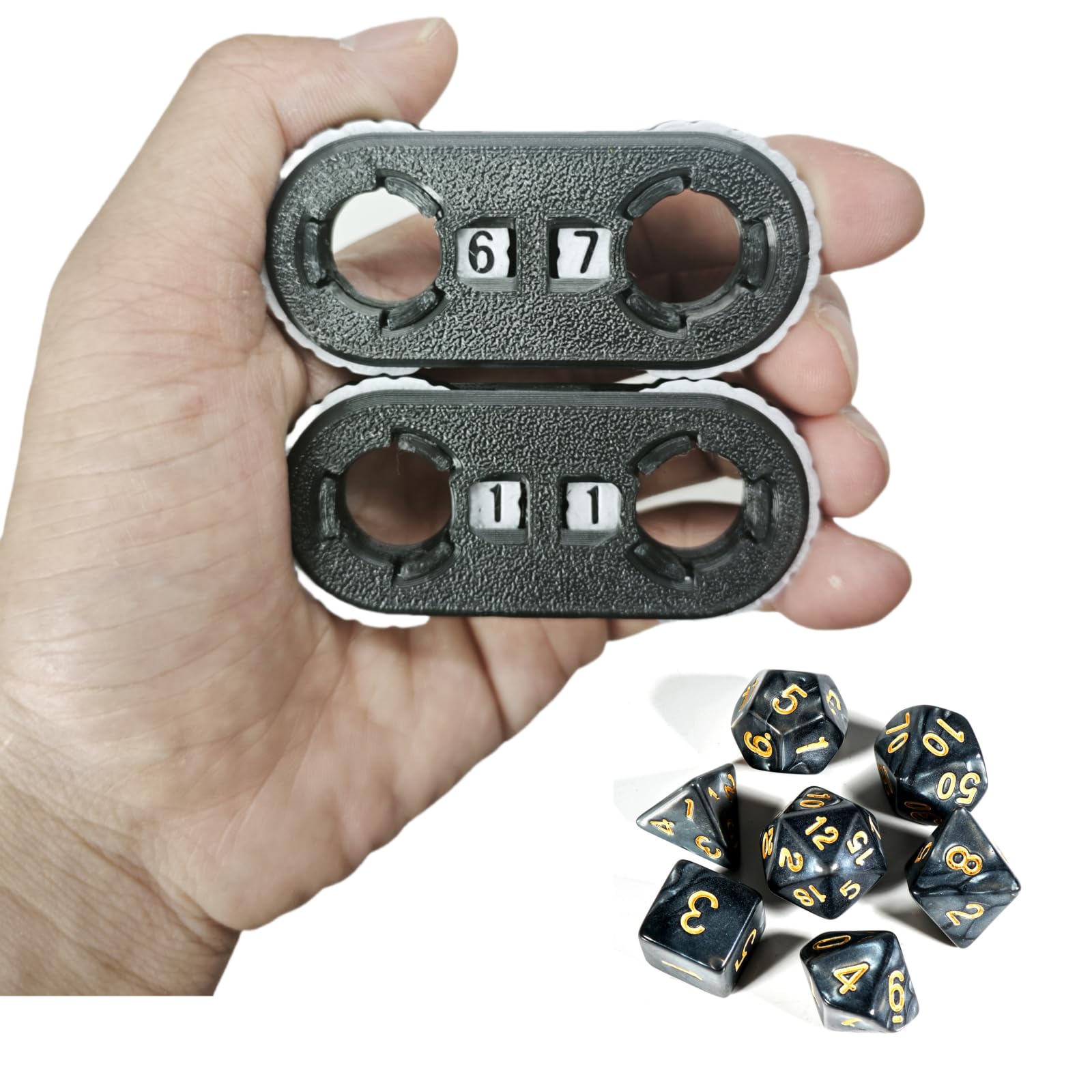 XJPONGC life counter wheel side view highlights compact portability