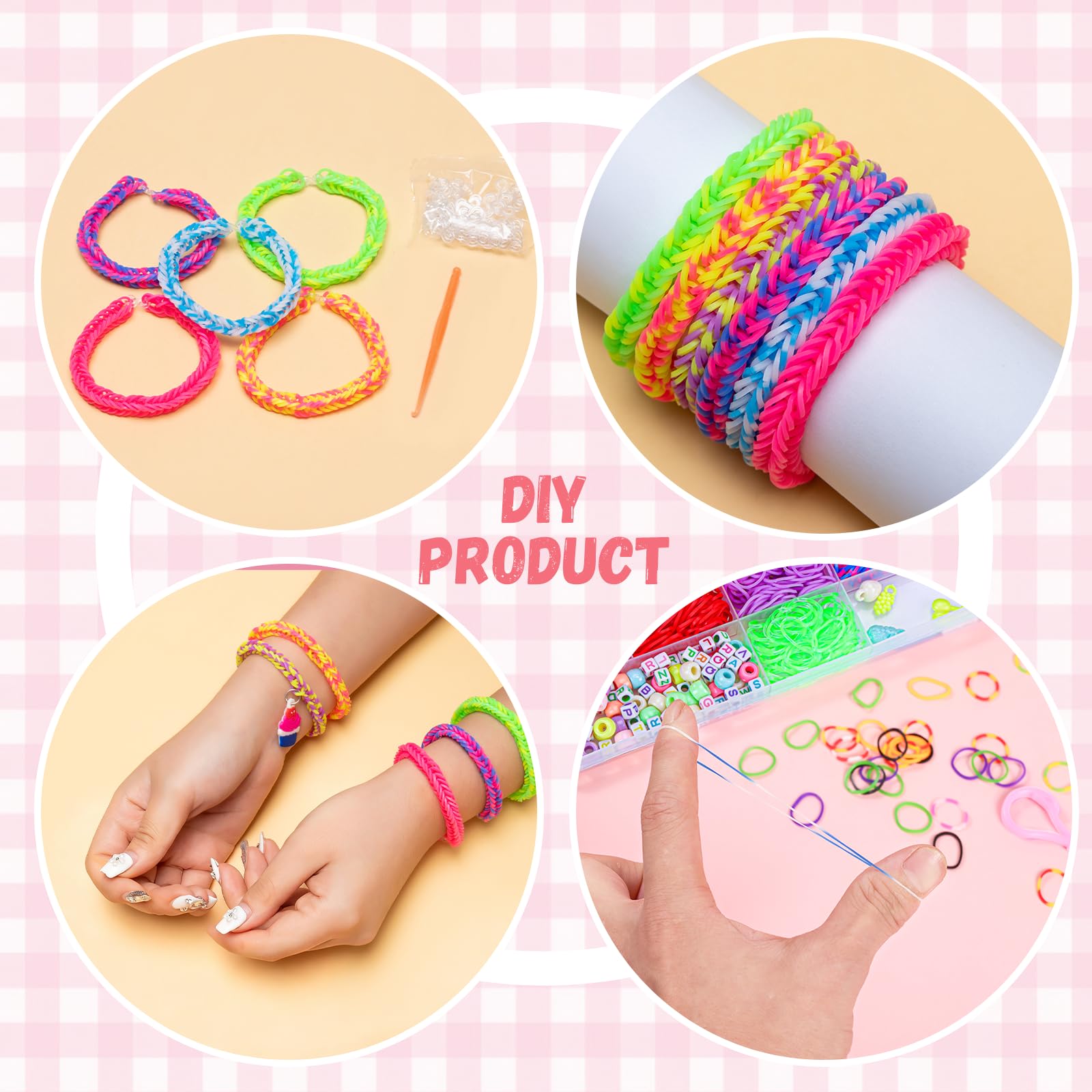Vibrant XKDOUS 21-color rubber bands for diverse pattern options.