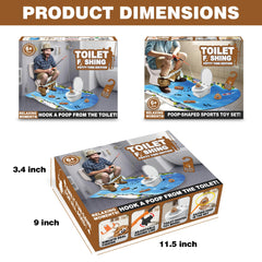 XLDLQU Toilet Fishing Prank Box dimensions showing medium gift fit