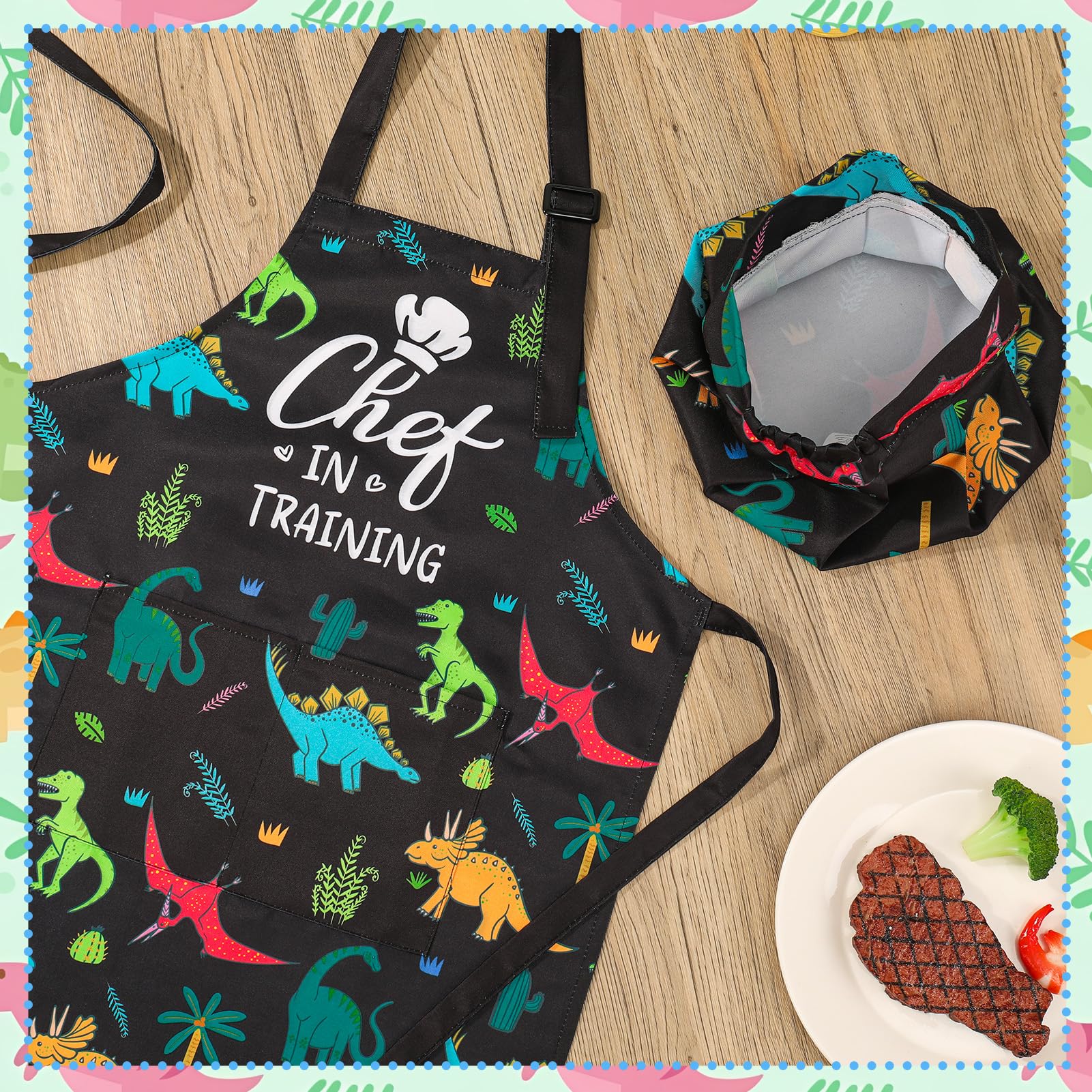XLSXEXCL adjustable chef hat fits growing heads for longer use.