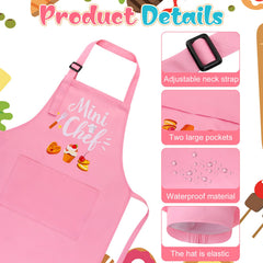 XLSXEXCL pink apron showing deep pockets for utensils or treats.