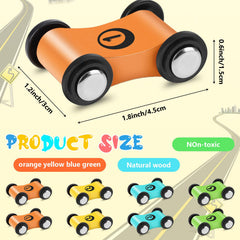 XLSXEXCL bright colored wooden cars help kids learn colors during play