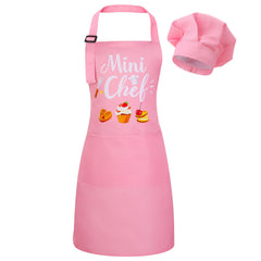 XLSXEXCL gift-ready kids apron and hat set for cooking lessons.