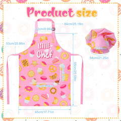 XLSXEXCL Kid chef hat pink with adjustable strap for growing children