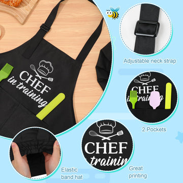 XLSXEXCL kid chef hat adjustable for growing kids' comfort