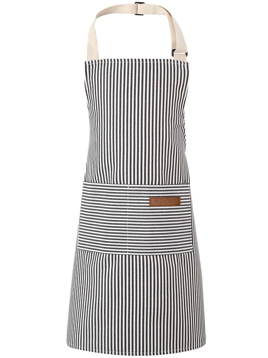 XLSXEXCL Stripes Kids Apron front view protects clothes during cooking