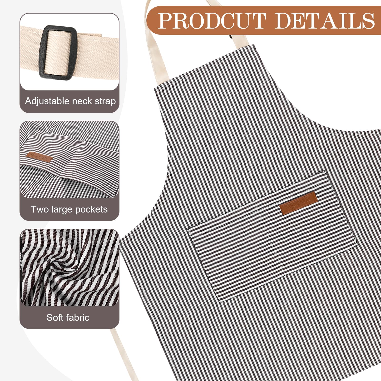 XLSXEXCL Stripes Kids Apron in gray, easy to clean