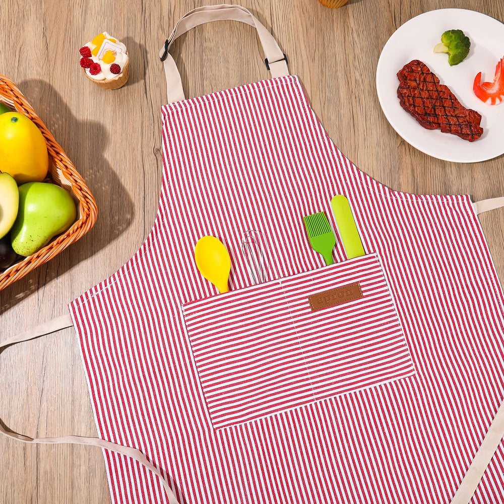 XLSXEXCL stripes kids apron pink durable washable for repeated use