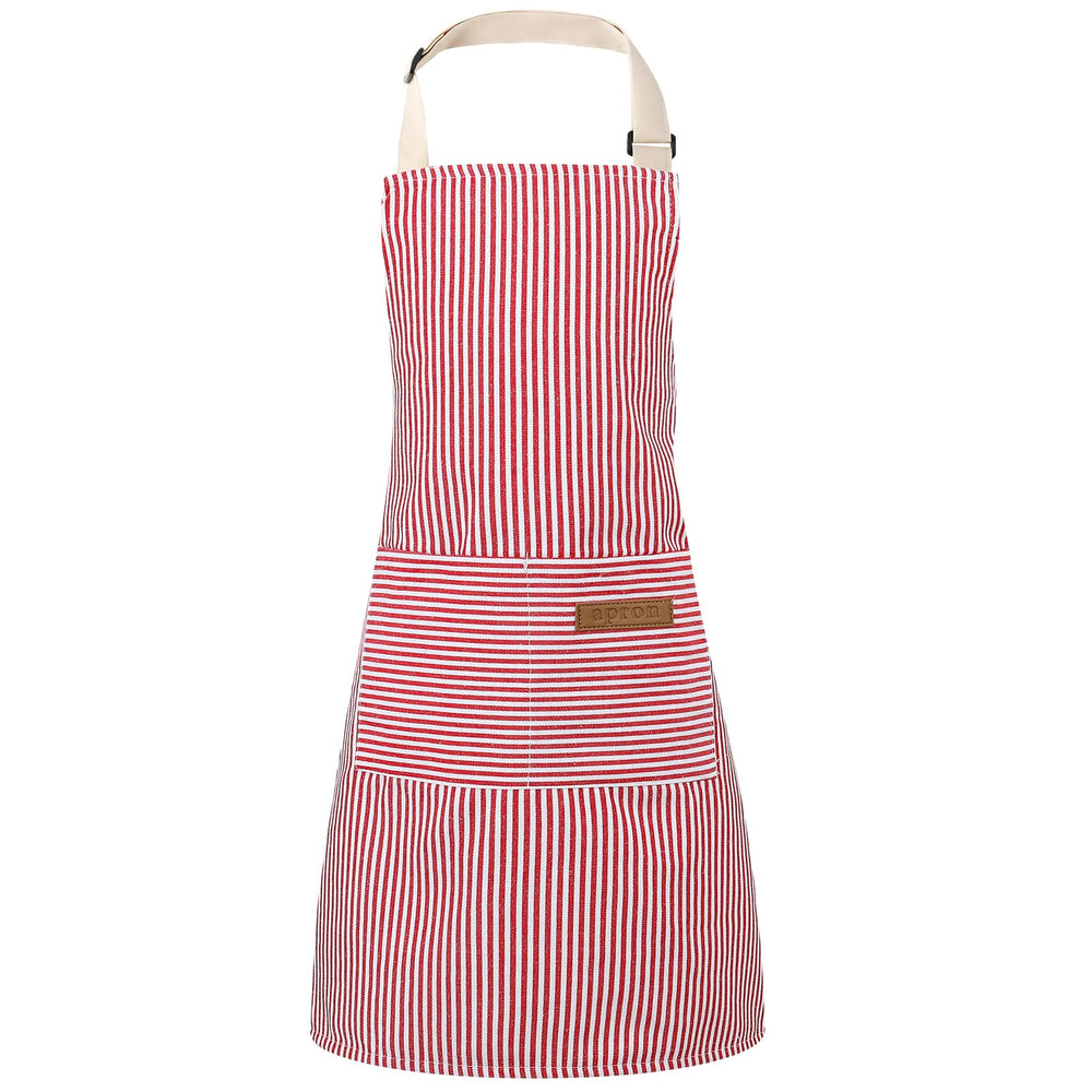 XLSXEXCL stripes kids apron pink front view protects clothes during cooking
