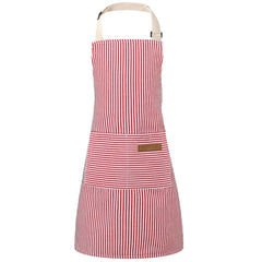 XLSXEXCL stripes kids apron pink front view protects clothes during cooking