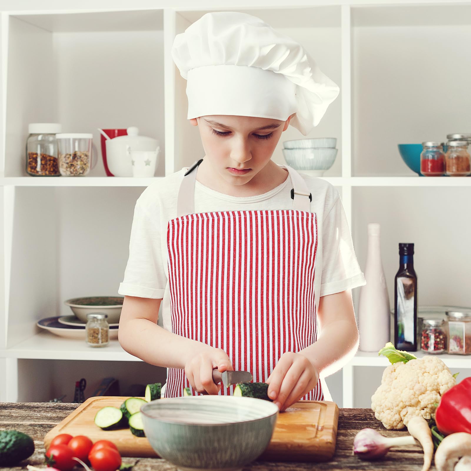 XLSXEXCL stripes kids apron pink painting session keeps outfits clean