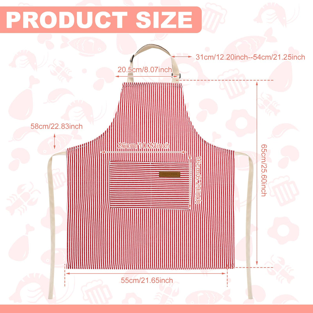 XLSXEXCL stripes kids apron pink pockets close-up shows deep pockets for tools