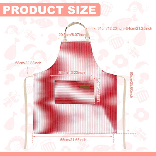 XLSXEXCL stripes kids apron pink pockets close-up shows deep pockets for tools