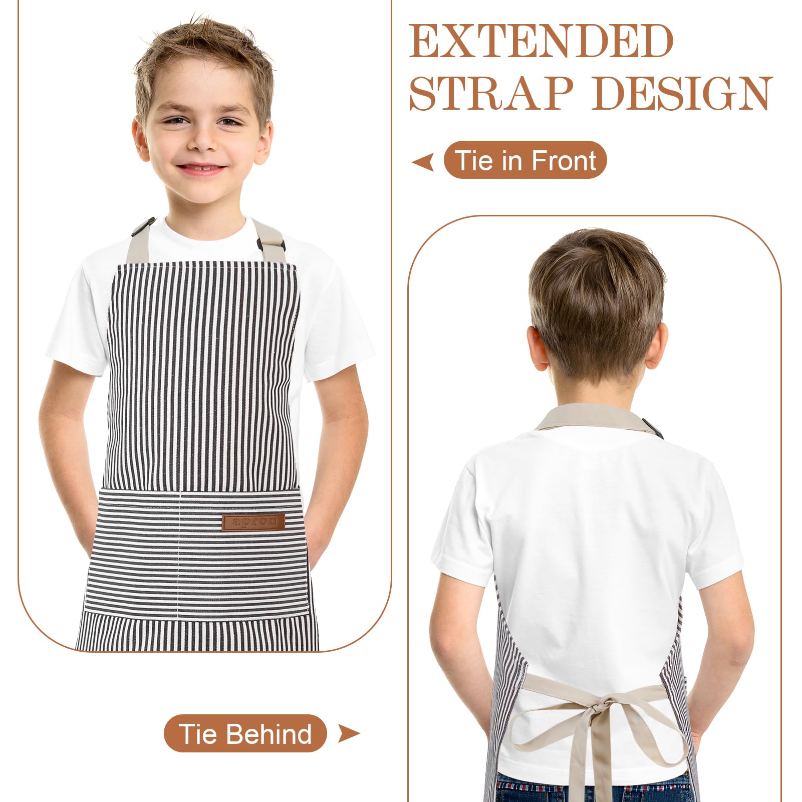 XLSXEXCL Stripes Kids Apron care instructions for machine wash