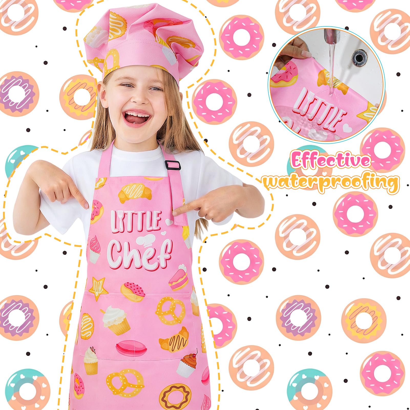 XLSXEXCL waterproof fabric close-up on kids apron