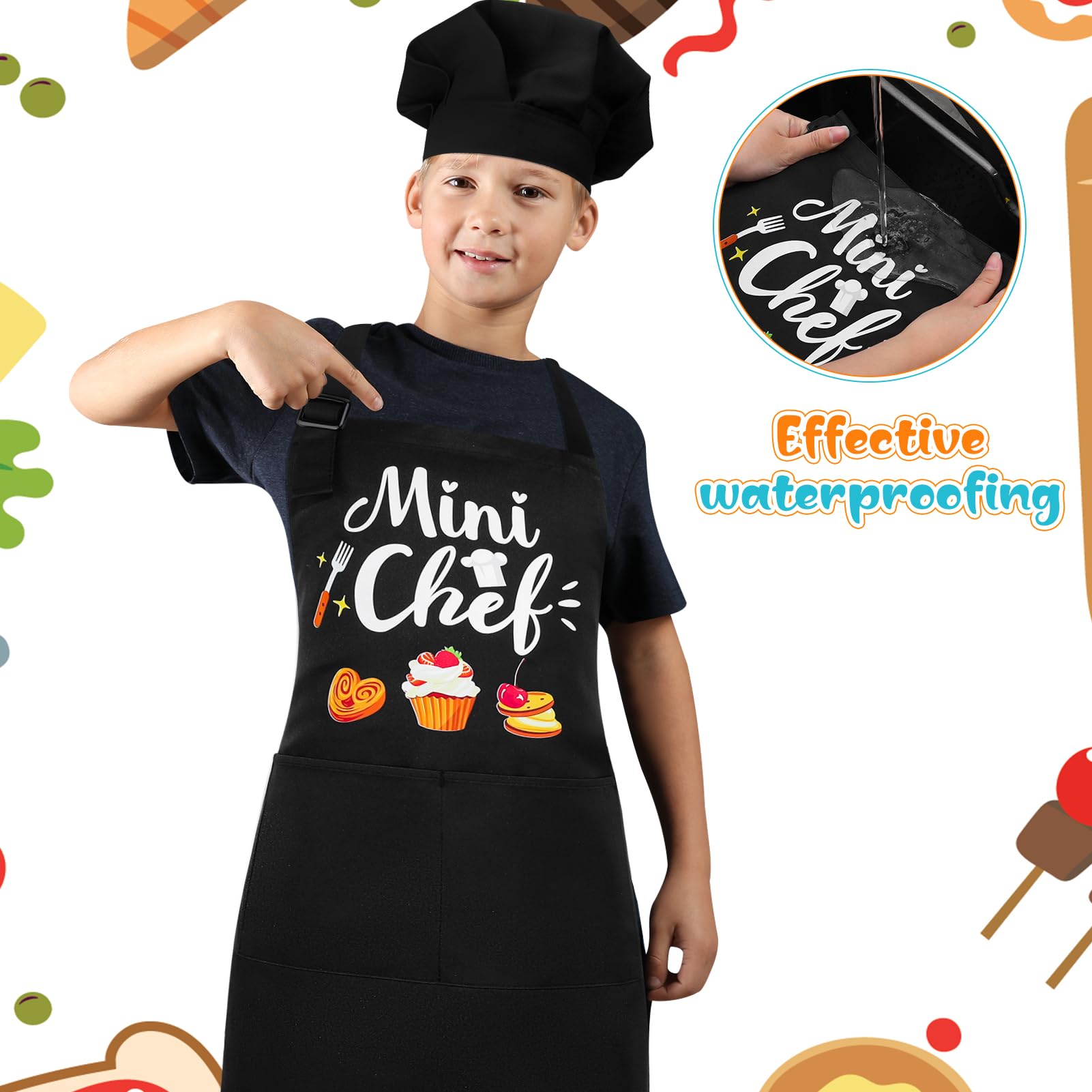 XLSXEXCL Waterproof kids apron helps keep clothes clean during messier activities.