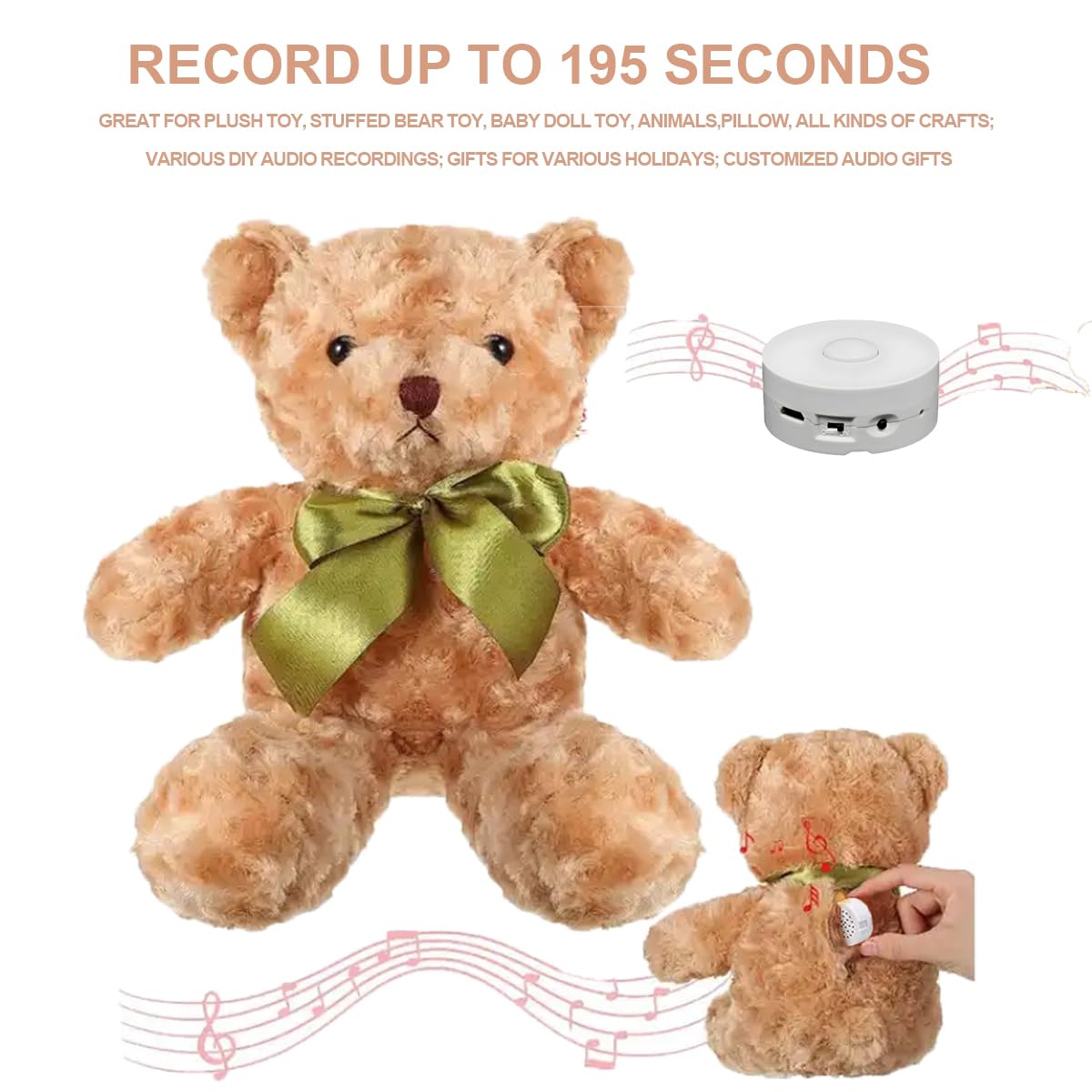 XLW USB rechargeable voice recorder shown in a crafting setup.