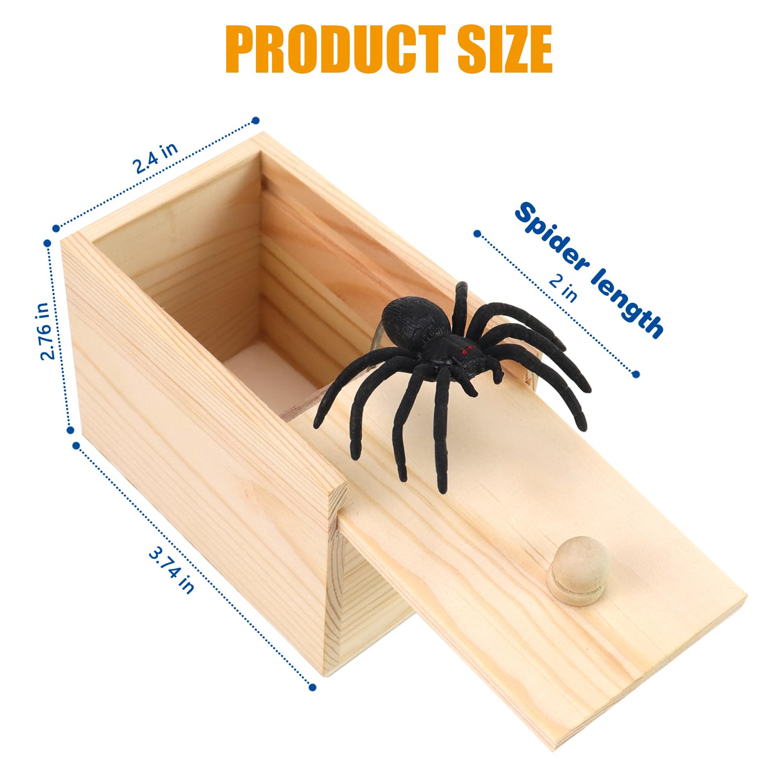 Xmoyaas wooden spider prank box lid open highlights suspense and a jump scare moment.