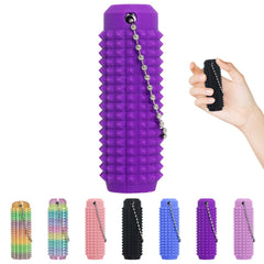 XNJAMG Little Ouchies spiky roller keychain purple for on-the-go stress relief
