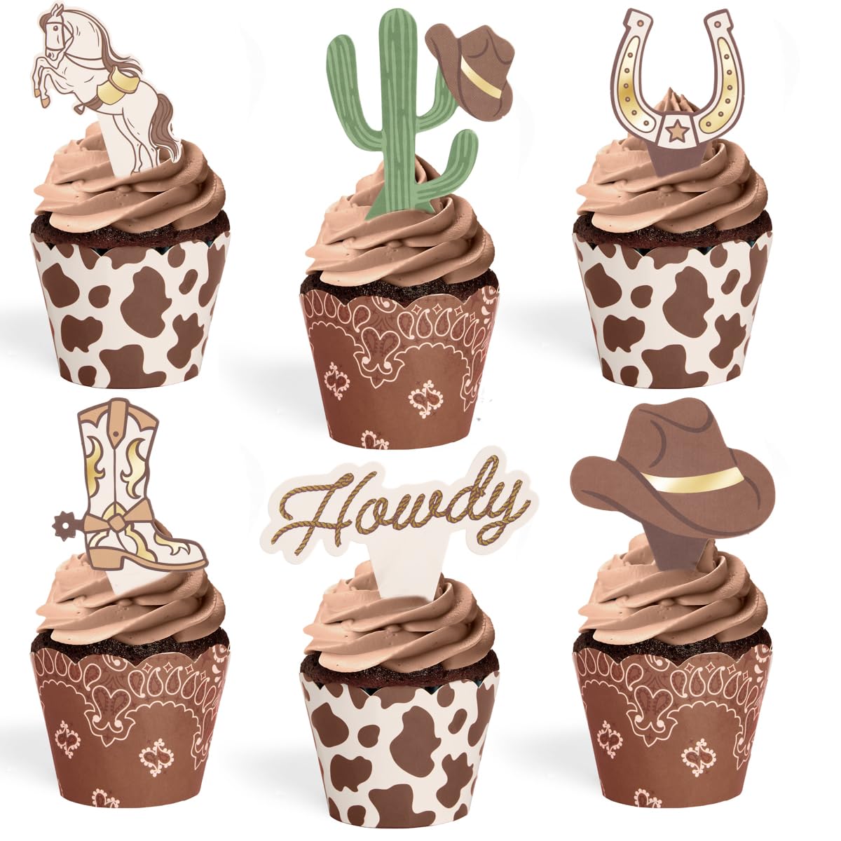 xo Fetti bandana liner adds bold Western flair to cupcakes