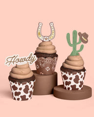 xo Fetti cowboy boots topper enhances cupcake display