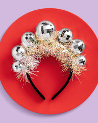 xo-fetti disco ball headband for NYE glam and easy wear