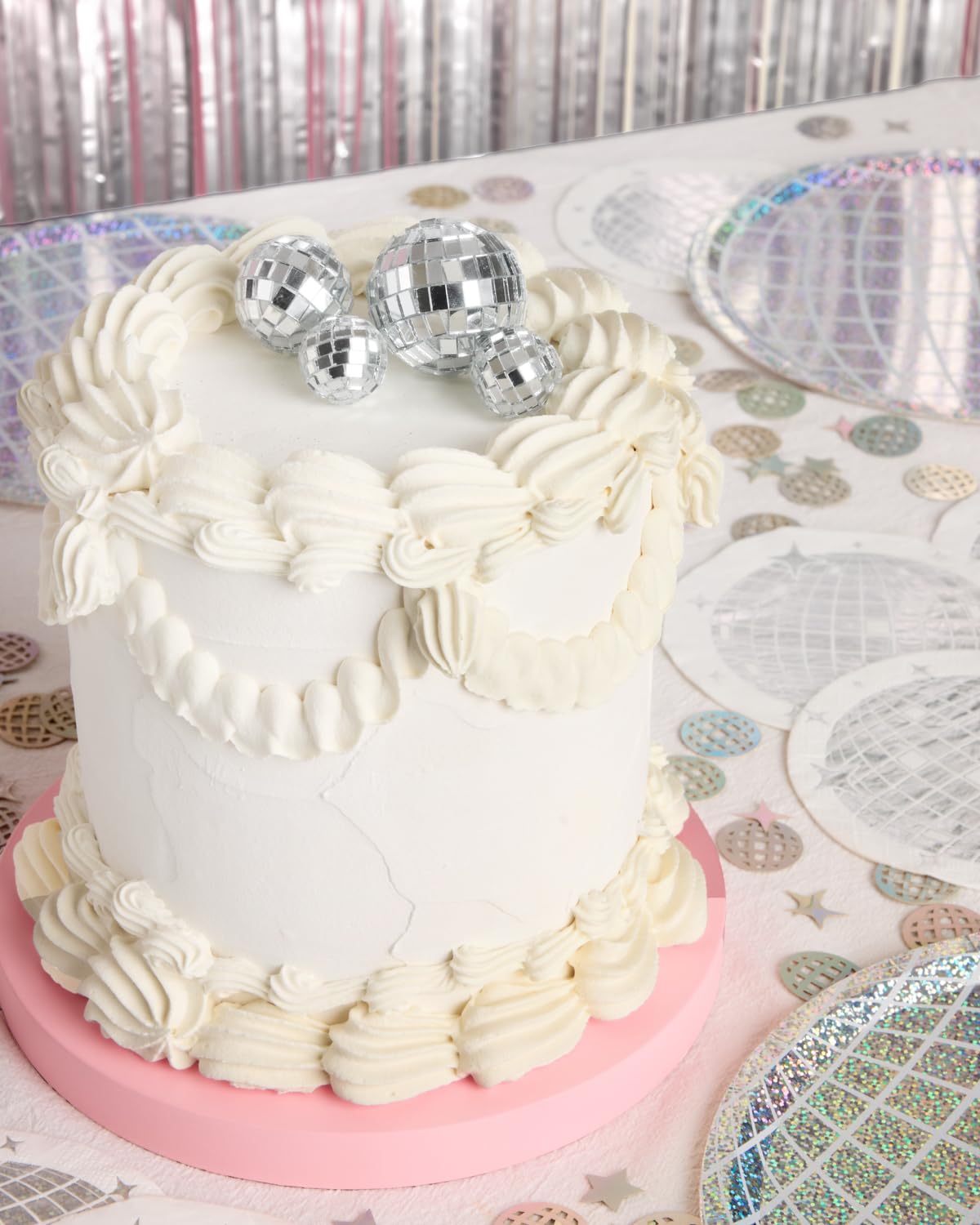 xo Fetti disco ball mini topper cake decoration adds party-ready flair