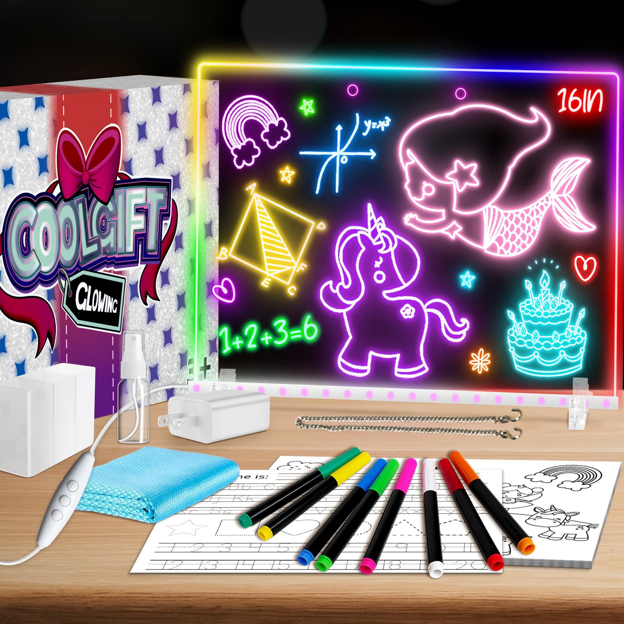 XoBathti 16 inch LED drawing board ready for colorful, screen-free art