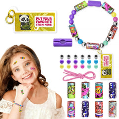 Xouyhzy Creative Sticky Rolls Kit bracelet assembly with vibrant stickers for imaginative play